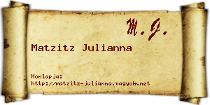 Matzitz Julianna névjegykártya
